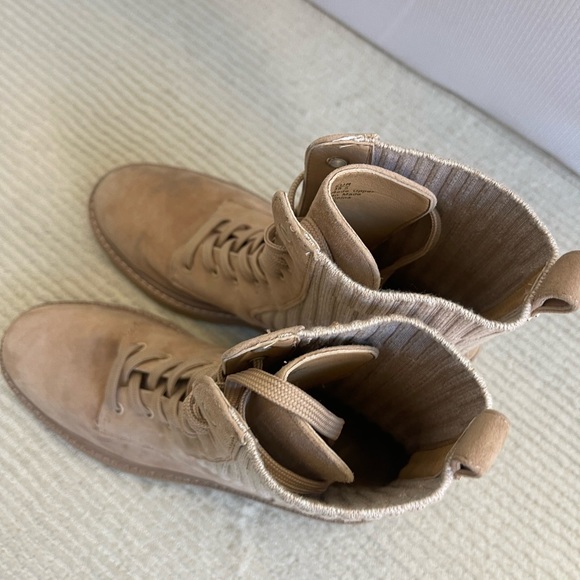 Sam Edelman Lydell Lug-Sole Suede & Knit Combat Boots - Picture 2 of 4